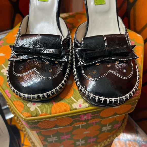 Chic size 8 Black Mules with Bow by Materia Prima - Picture 5 of 14